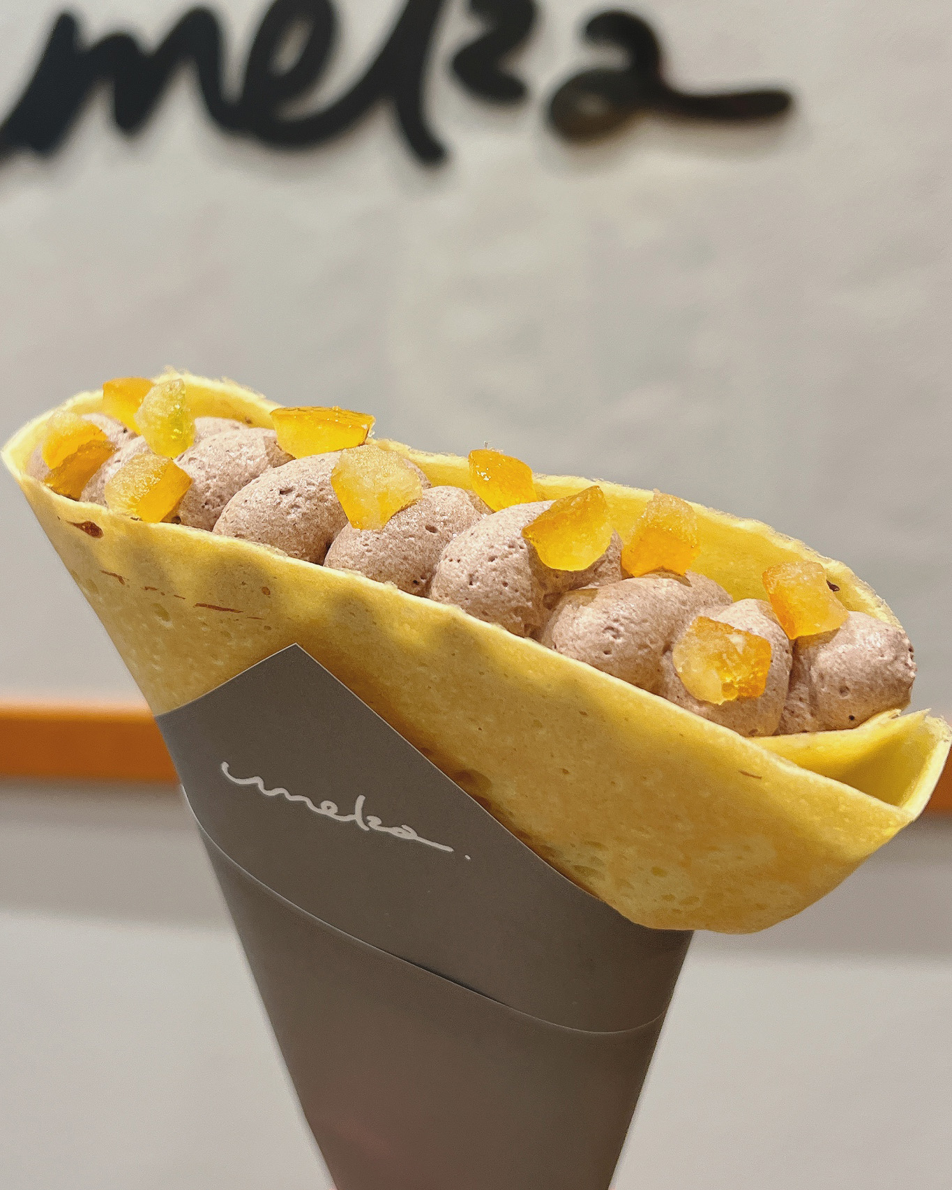 米粉100％グルテンフリークレープ チョコクリームと栗の組み合わせカスタム